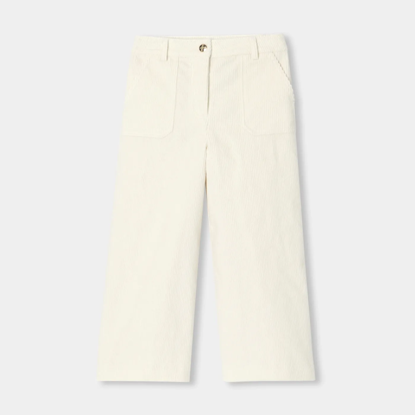 Jacadi Pantalon large enfant fille en velours côtelé - blanc doux BLANC DOUX JACADI Hot