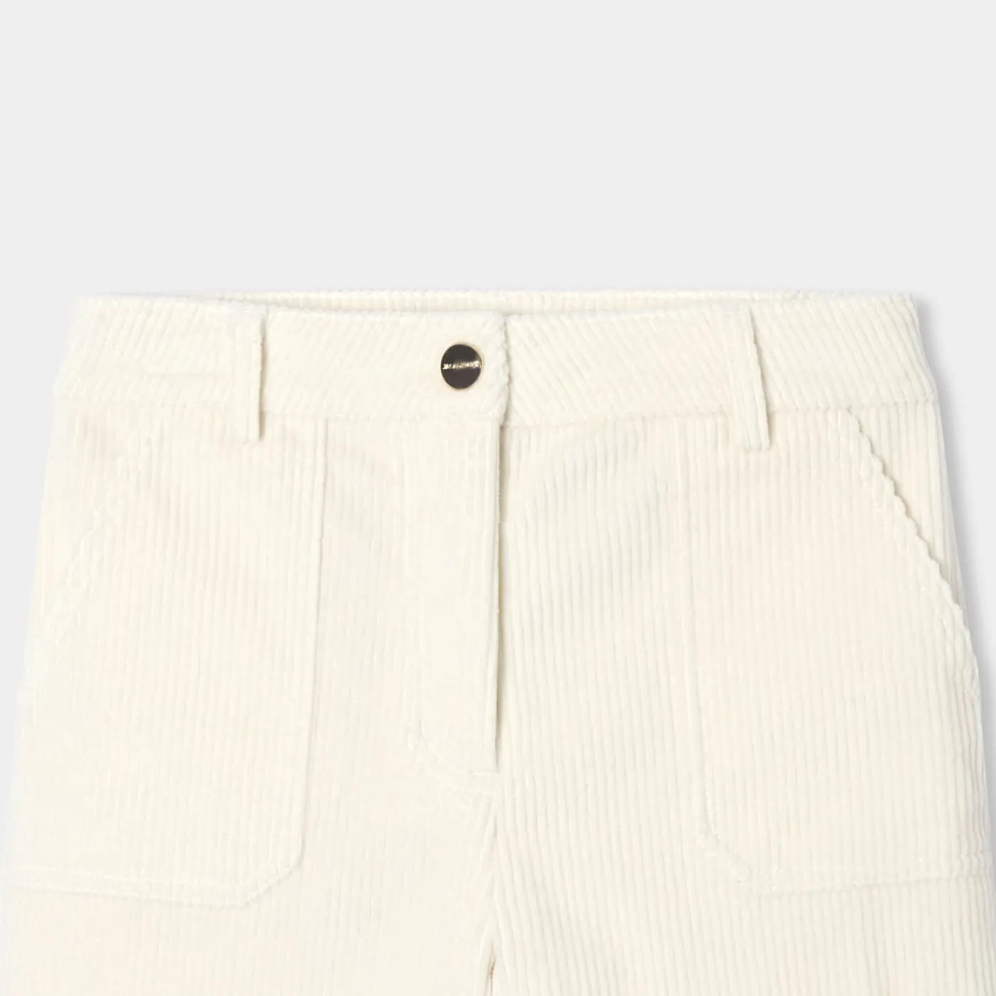 Jacadi Pantalon large enfant fille en velours côtelé - blanc doux BLANC DOUX JACADI Hot