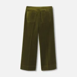 Jacadi Pantalon large enfant fille en velours - VERT OLIVE Discount