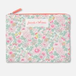 Jacadi Petite pochette en tissu Liberty - x Tohana - BLANC/CORAIL
