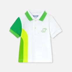 Jacadi Polo bébé garçon en piqué de coton - BLANC/VERT Online