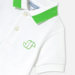 Jacadi Polo bébé garçon en piqué de coton - BLANC/VERT Online