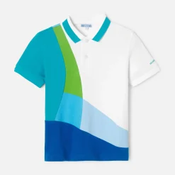 Jacadi Polo enfant garçon en piqué de coton - lore BLANC/MULTICO Outlet