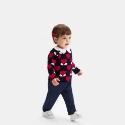 Jacadi Pull bébé fille en maille jacquard - lore MARINE/MULTICO Sale