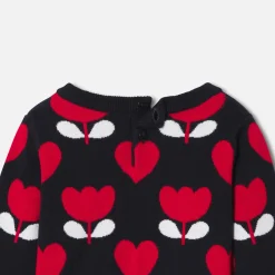 Jacadi Pull bébé fille en maille jacquard - lore MARINE/MULTICO Sale
