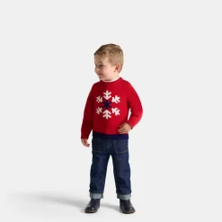 Jacadi Pull bébé garçon intarsia flocon - ROUGE BRIQUE Sale
