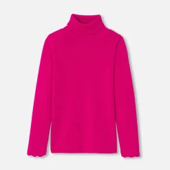 Jacadi Pull col roulé enfant fille - FRAMBOISE Hot