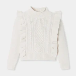 Jacadi Pull enfant fille en laine - blanc doux BLANC DOUX JACADI Online
