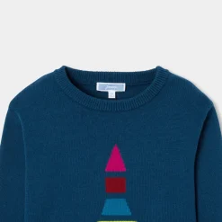 Jacadi Pull enfant garçon en coton et laine - ENCRE