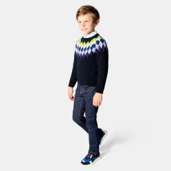 Jacadi Pull enfant garçon en laine responsable - marine MARINE JACADI Online