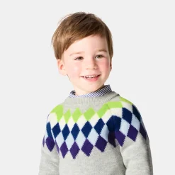 Jacadi Pull jacquard bébé garçon - lore GRIS/MULTICO Clearance