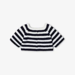Jacadi Pull Love Maille pour notre ourson Martin Collection Solidaire - ECRU/MARINE Clearance