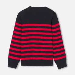 Jacadi Pull marinière enfant - MARINE/ROUGE Discount