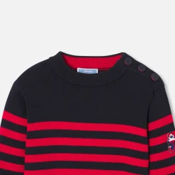 Jacadi Pull marinière enfant - MARINE/ROUGE Discount