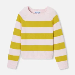 Jacadi Pull rayé enfant fille - ROSE/VERT Discount