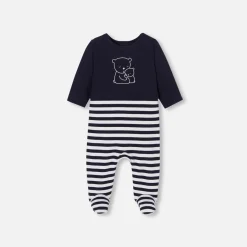 Jacadi Pyjama bébé en molleton - MARINE/BLANC New