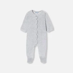 Jacadi Pyjama bébé fille en velours bouclette - gris chine clair GRIS CHINE CLAIR JACADI Sale