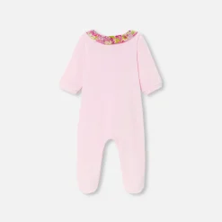 Jacadi Pyjama bébé fille en velours - ROSE DRAGEE Outlet