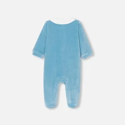 Jacadi Pyjama bébé garçon en velours - BLEU DEAU Discount