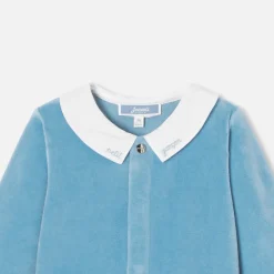 Jacadi Pyjama bébé garçon en velours - BLEU DEAU Discount