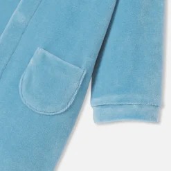 Jacadi Pyjama bébé garçon en velours - BLEU DEAU Discount