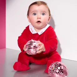 Jacadi Pyjama de Noël bébé en velours - rouge ROUGE JACADI Outlet