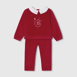 Jacadi Pyjama de Noël bébé en velours - rouge ROUGE JACADI Outlet