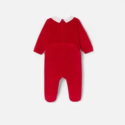 Jacadi Pyjama de Noël bébé garçon en velours - ROUGE PAVOT Discount