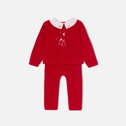Jacadi Pyjama de Noël bébé garçon en velours - ROUGE PAVOT Discount
