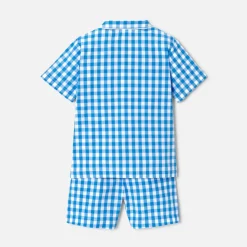 Jacadi Pyjashort enfant garçon en vichy - BLEU/BLANC Sale