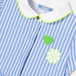 Jacadi Robe bébé fille coupe trapèze BLANC/BLEU Outlet