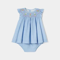 Jacadi Robe bébé fille en fil à fil - CHAMBRAY Discount
