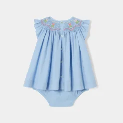 Jacadi Robe bébé fille en fil à fil - CHAMBRAY Discount
