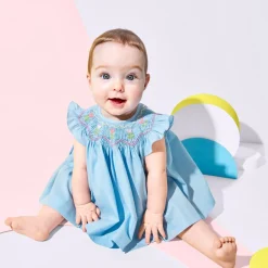 Jacadi Robe bébé fille en fil à fil - CHAMBRAY Discount