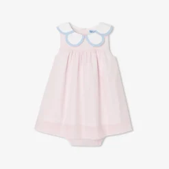 Jacadi Robe bébé fille en fil à fil - ROSE/BLANC