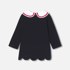 Jacadi Robe bébé fille en molleton - marine MARINE JACADI Outlet