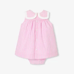 Jacadi Robe bébé fille en popeline - BLANC/ROSE Hot