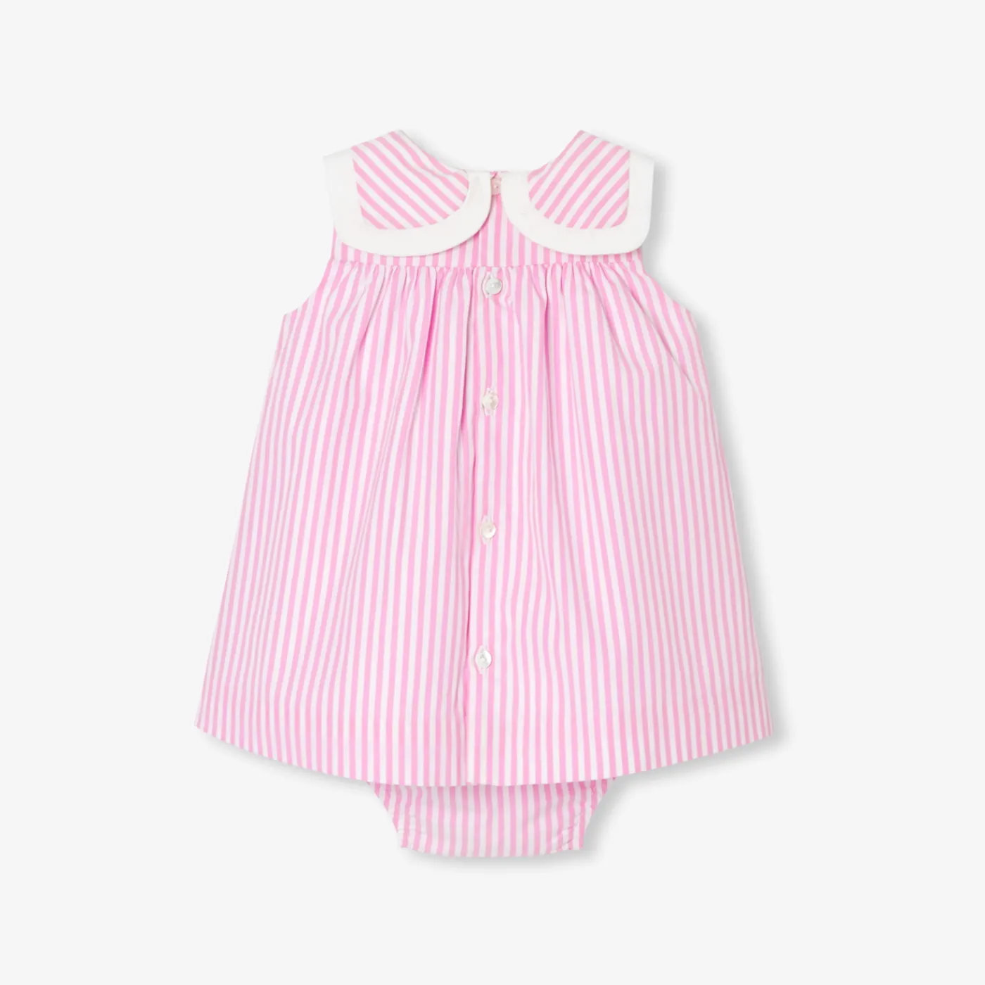 Jacadi Robe bébé fille en popeline - BLANC/ROSE Hot