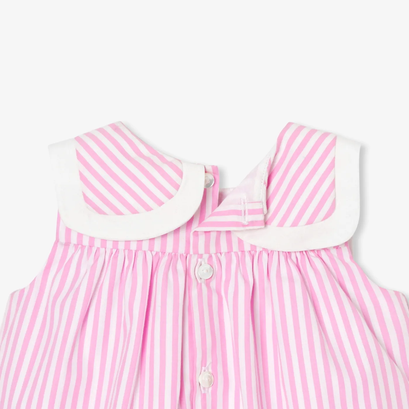 Jacadi Robe bébé fille en popeline - BLANC/ROSE Hot