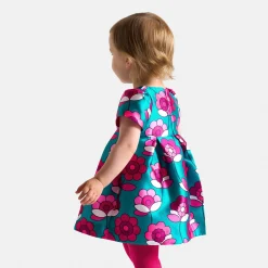 Jacadi Robe bébé fille en satin - lore BLEU/MULTICO Outlet