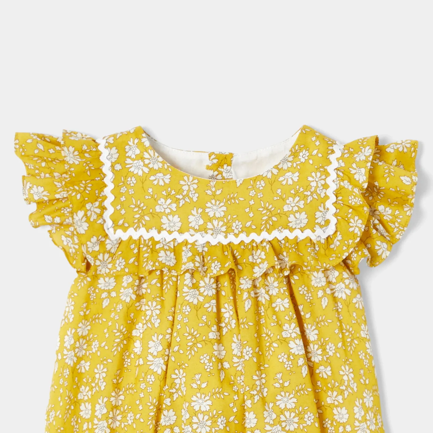 Jacadi Robe bébé fille en tissu Liberty - JAUNE/BLANC Discount