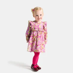 Jacadi Robe bébé fille en velours Tissu Liberty - lore BLANC/MULTICO Discount