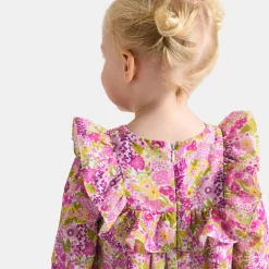Jacadi Robe bébé fille en velours Tissu Liberty - lore BLANC/MULTICO Discount