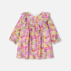 Jacadi Robe bébé fille en velours Tissu Liberty - lore BLANC/MULTICO Discount