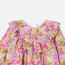 Jacadi Robe bébé fille en velours Tissu Liberty - lore BLANC/MULTICO Discount