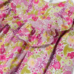 Jacadi Robe bébé fille en velours Tissu Liberty - lore BLANC/MULTICO Discount