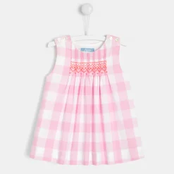Jacadi Robe bébé fille en Vichy - ROSE/BLANC Clearance