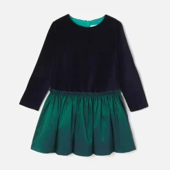 Jacadi Robe bi-matière enfant fille - marine MARINE JACADI Clearance