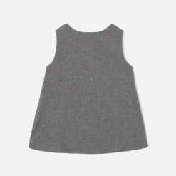 Jacadi Robe chasuble bébé fille en flanelle - POIVRE