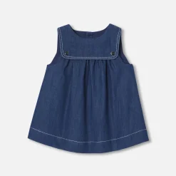Jacadi Robe chasuble bébé fille en denim léger - DENIM FONCE Discount